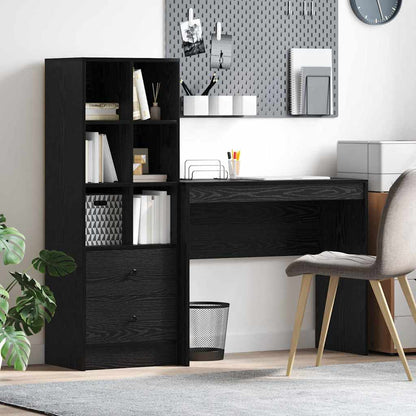 Scrivania con cassetto 2 pcs Rovere Nero