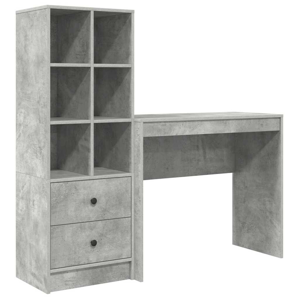Scrivania con cassetto 2 pcs Grigio cemento