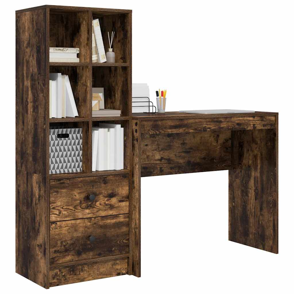 Scrivania con cassetto 2 pcs Rovere fumÃ©