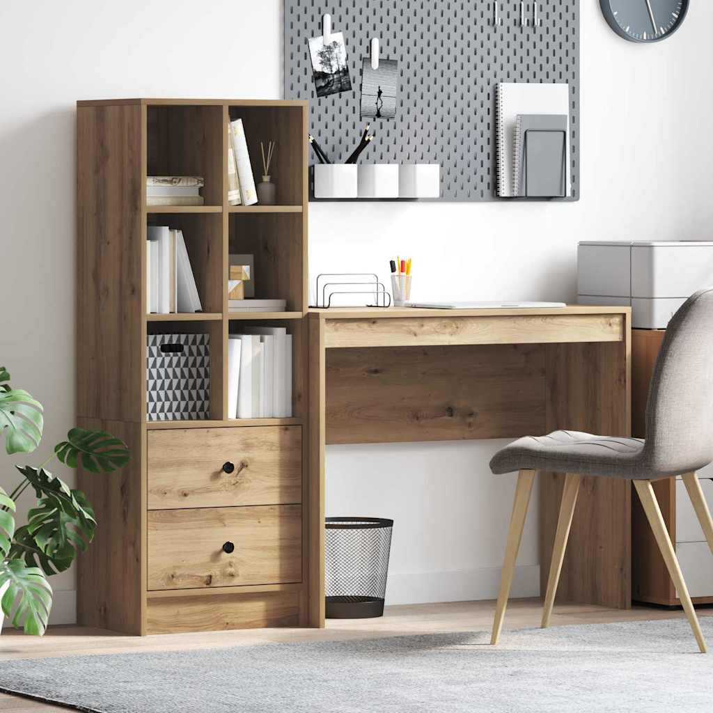 Scrivania con cassetto 2 pcs Rovere artigianale
