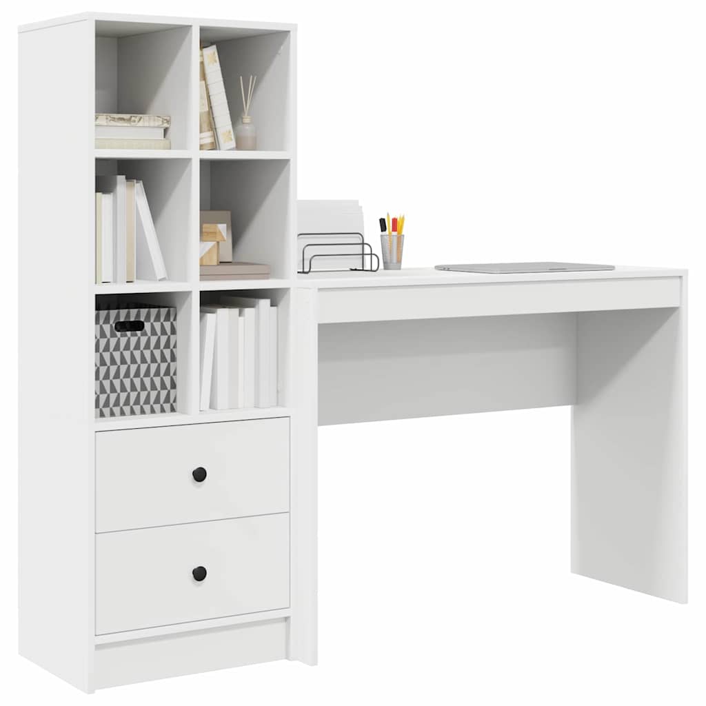Scrivania con cassetto 2 pcs Bianco