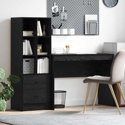 Scrivania con cassetto 2 pcs Rovere Nero