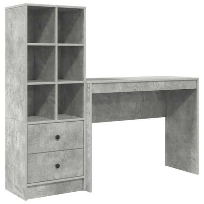 Scrivania con cassetto 2 pcs Grigio cemento