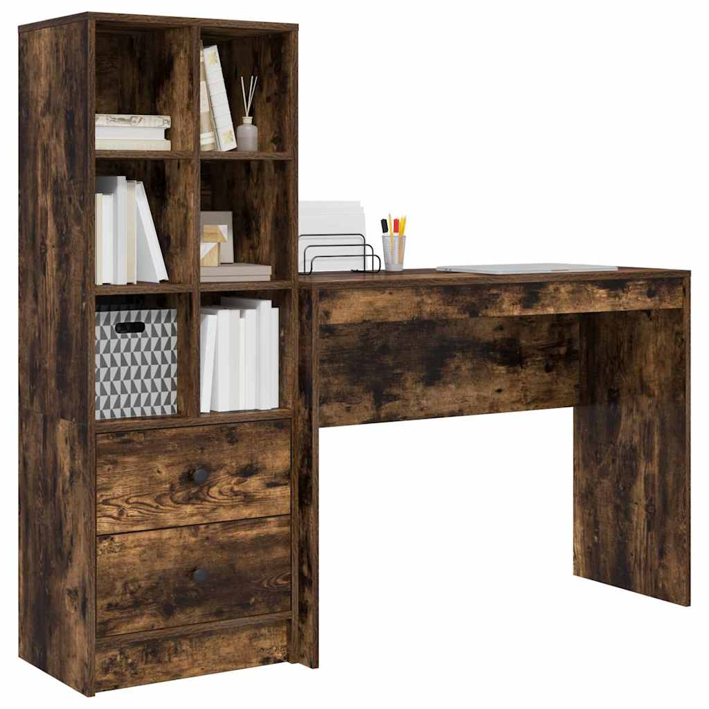 Scrivania con cassetto 2 pcs Rovere fumÃ©