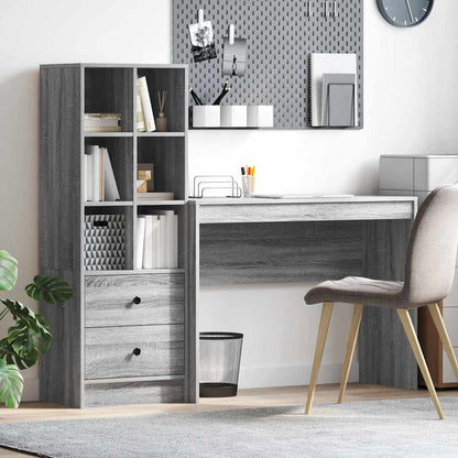 Scrivania con cassetto 2 pcs Grigio Sonoma
