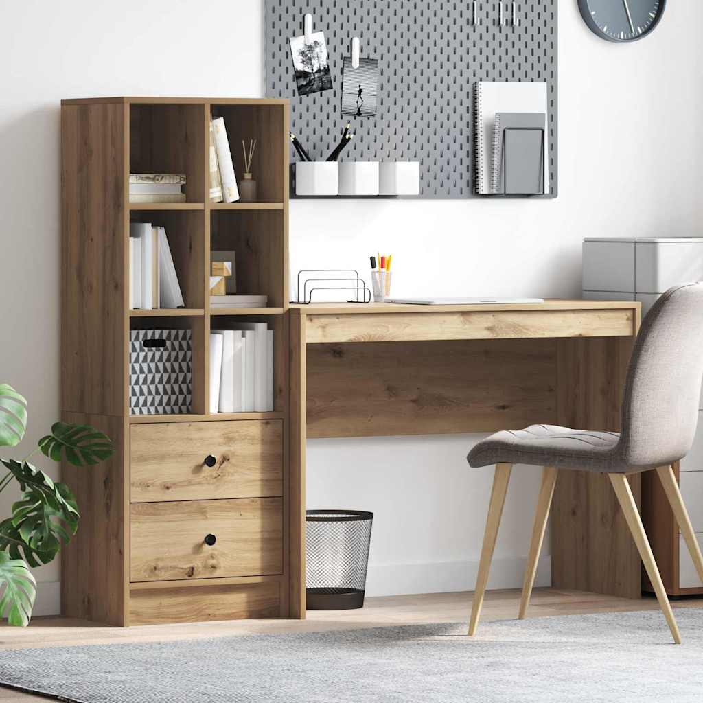 Scrivania con cassetto 2 pcs Rovere artigianale