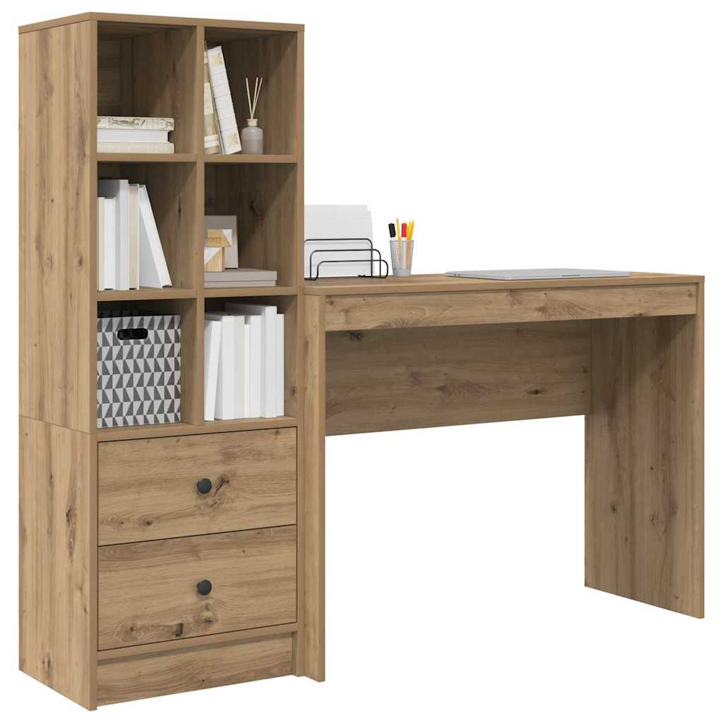 Scrivania con cassetto 2 pcs Rovere artigianale