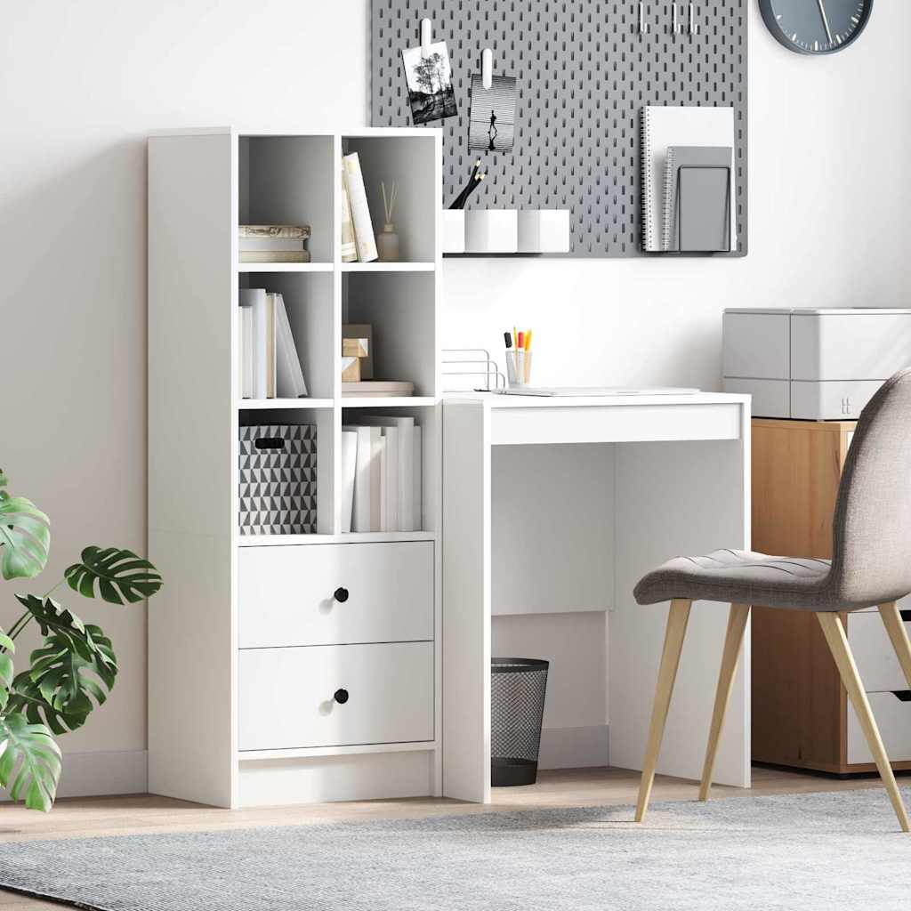 Scrivania con cassetto 2 pcs Bianco