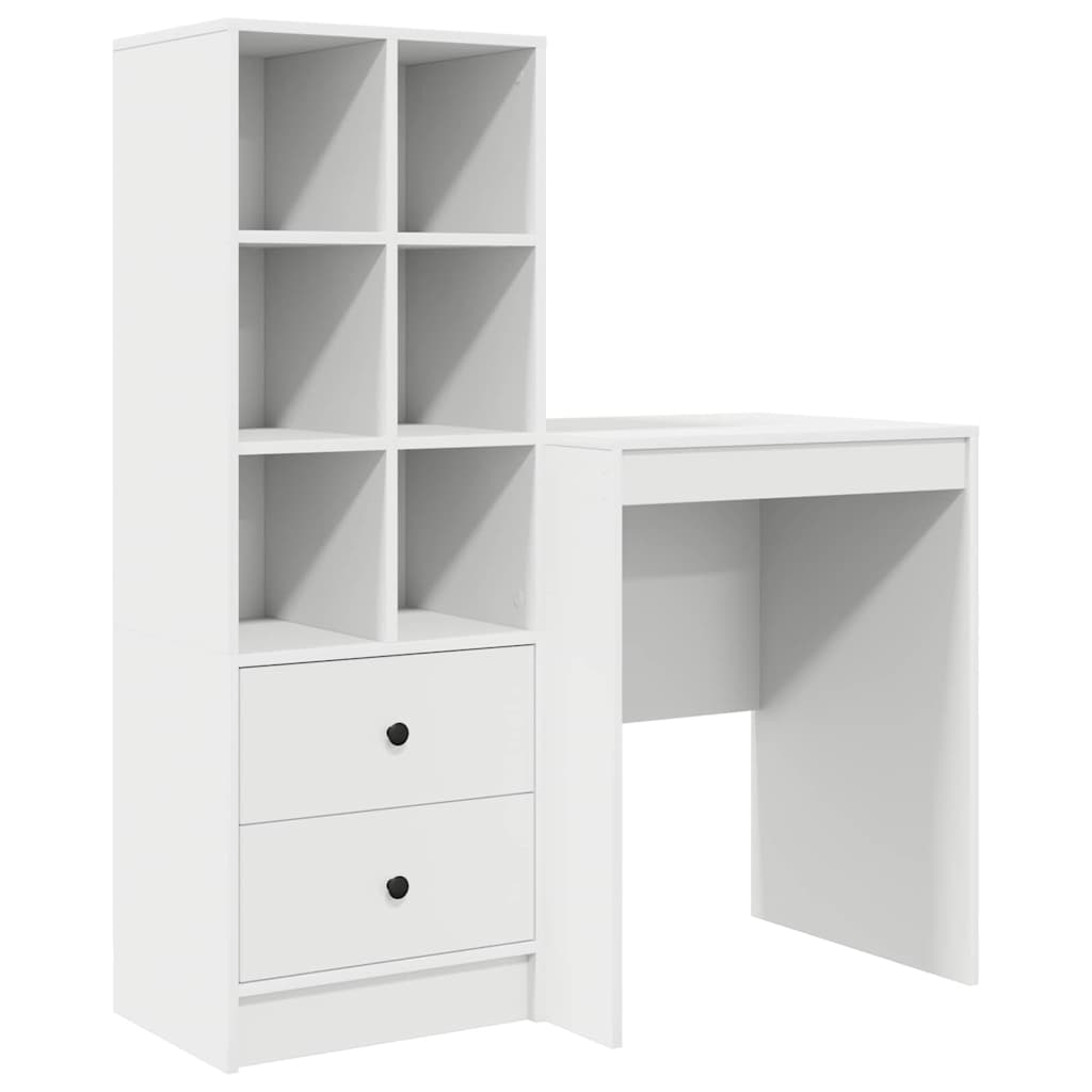 Scrivania con cassetto 2 pcs Bianco