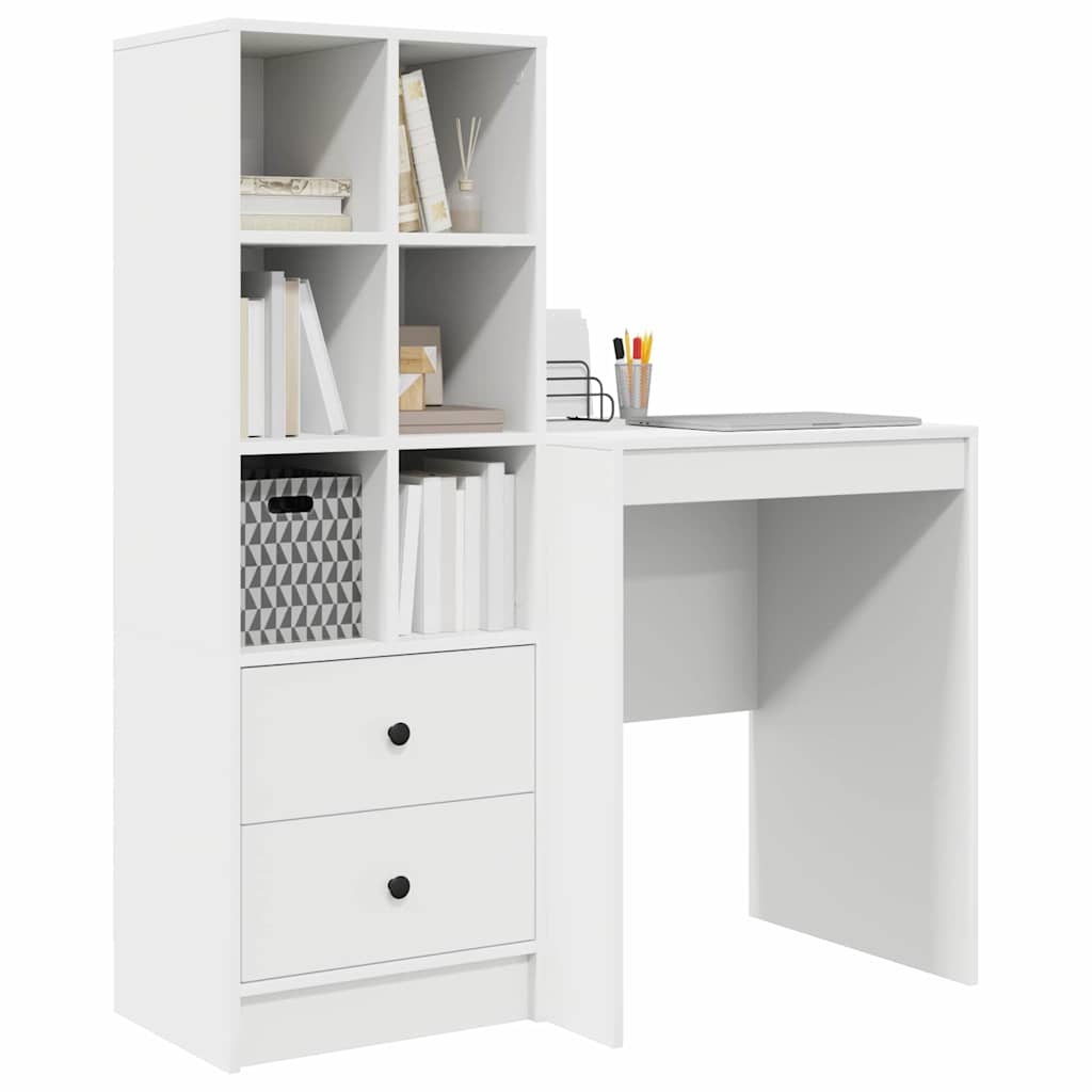 Scrivania con cassetto 2 pcs Bianco