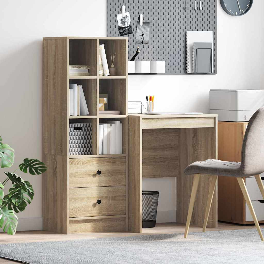 Scrivania con cassetto 2 pcs Rovere Sonoma