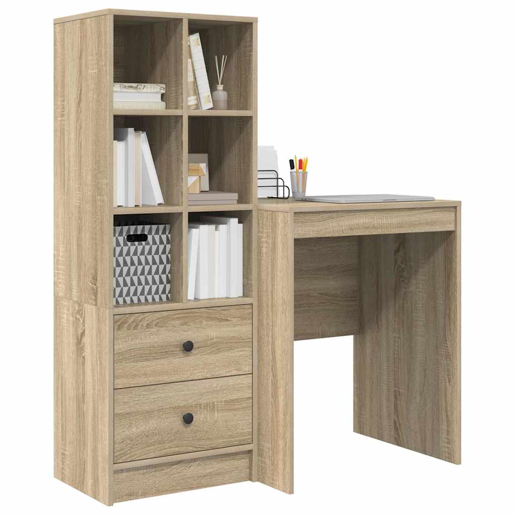 Scrivania con cassetto 2 pcs Rovere Sonoma