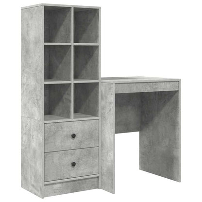 Scrivania con cassetto 2 pcs Grigio cemento