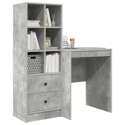 Scrivania con cassetto 2 pcs Grigio cemento