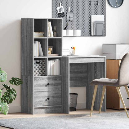 Scrivania con cassetto 2 pcs Grigio Sonoma