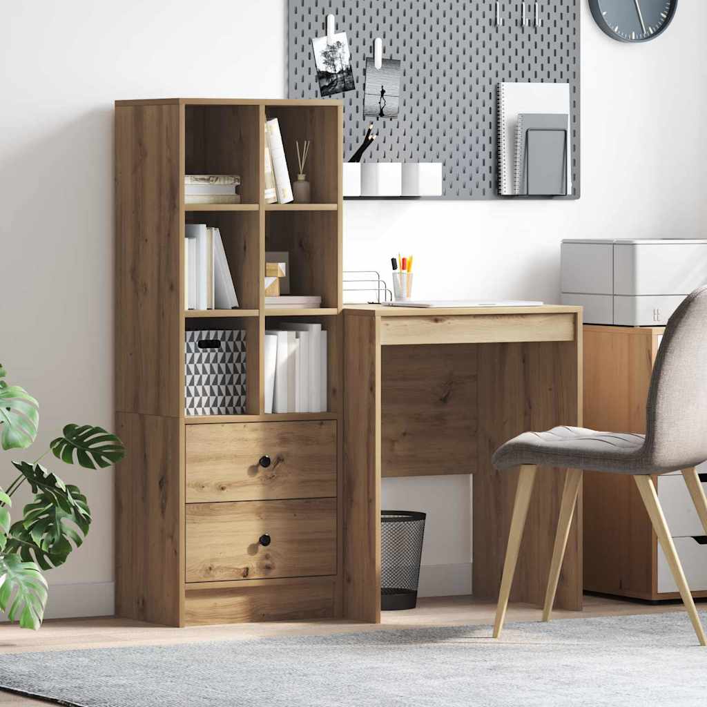 Scrivania con cassetto 2 pcs Rovere artigianale