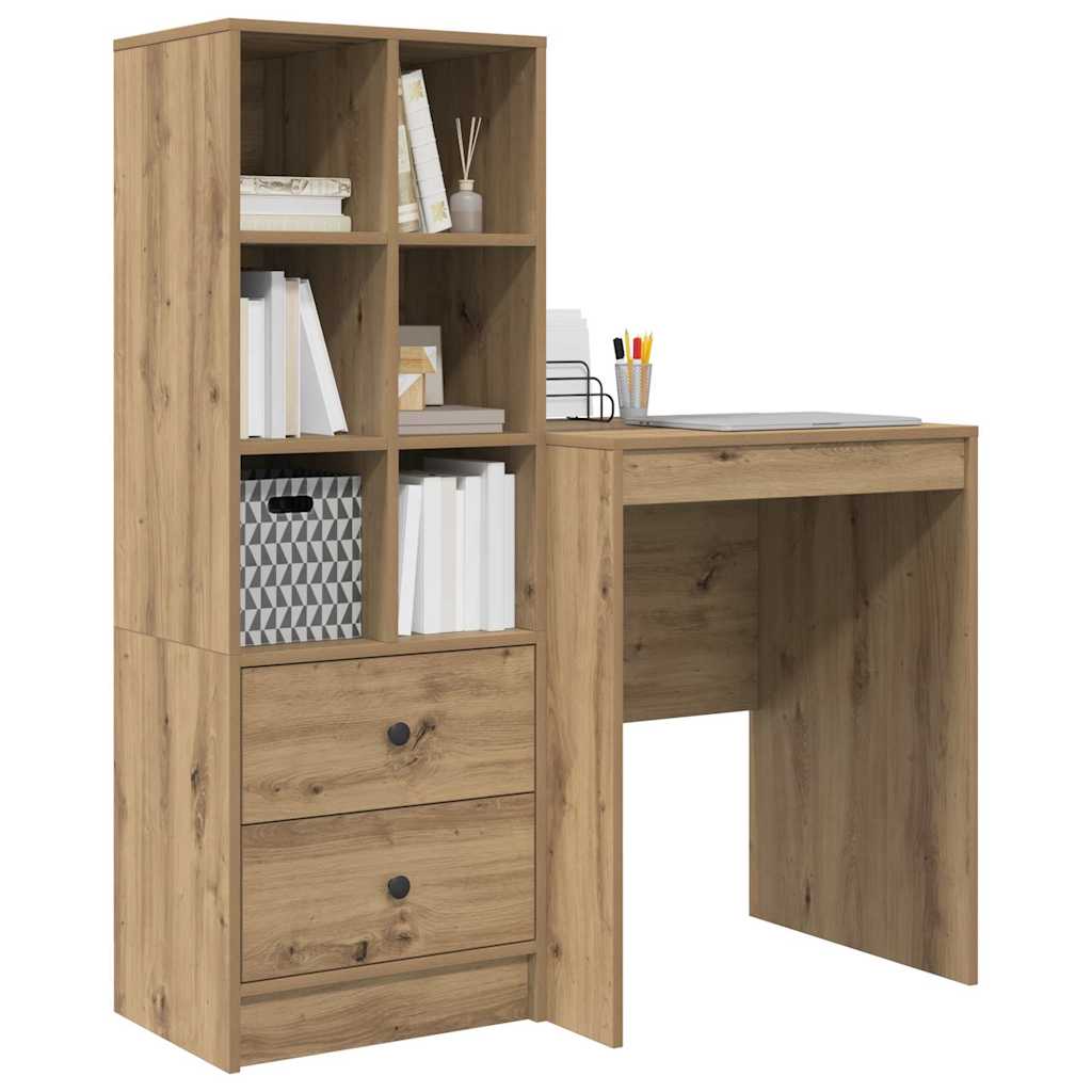 Scrivania con cassetto 2 pcs Rovere artigianale