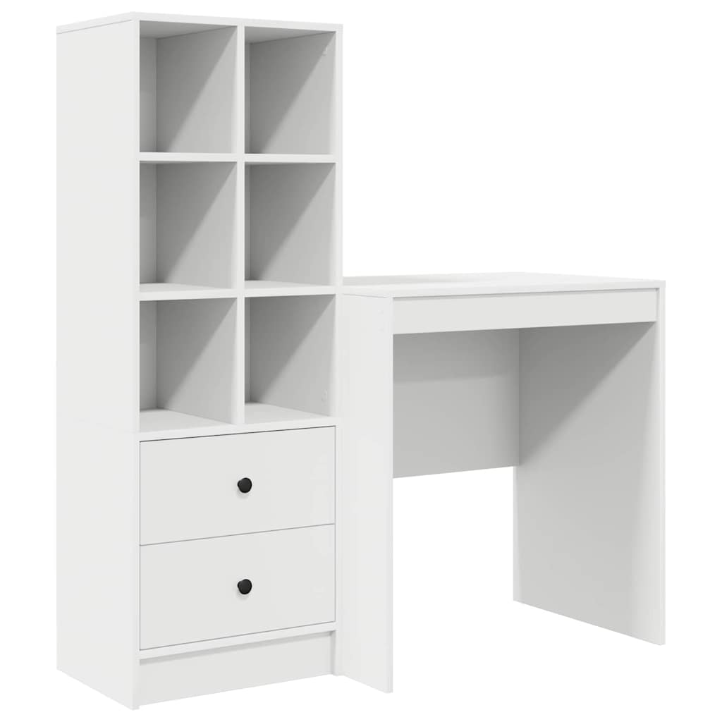 Scrivania con cassetto 2 pcs Bianco