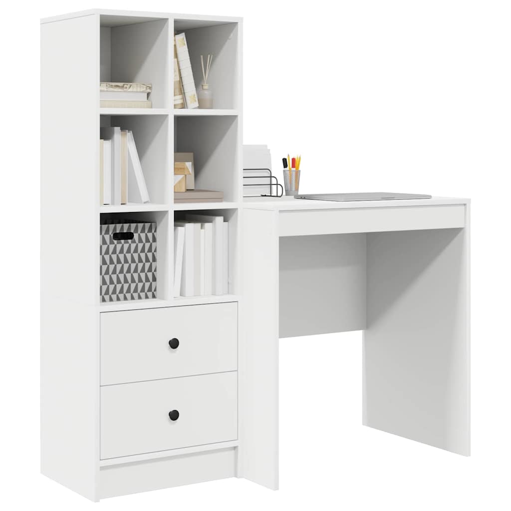 Scrivania con cassetto 2 pcs Bianco
