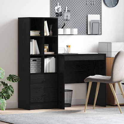 Scrivania con cassetto 2 pcs Rovere Nero