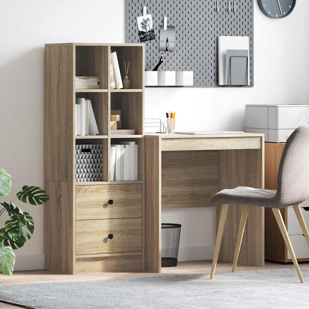 Scrivania con cassetto 2 pcs Rovere Sonoma