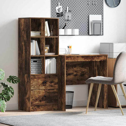 Scrivania con cassetto 2 pcs Rovere fumÃ©