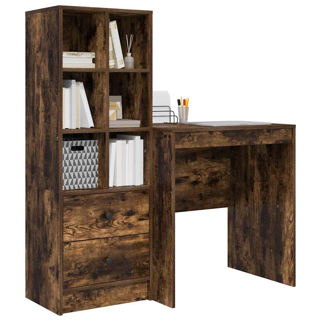 Scrivania con cassetto 2 pcs Rovere fumÃ©
