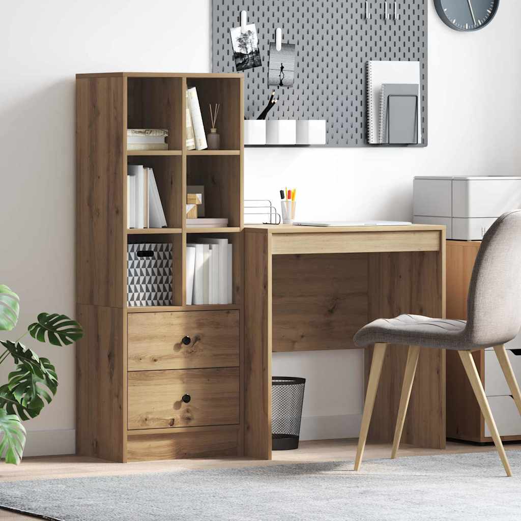 Scrivania con cassetto 2 pcs Rovere artigianale