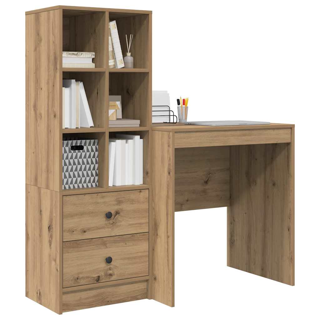 Scrivania con cassetto 2 pcs Rovere artigianale