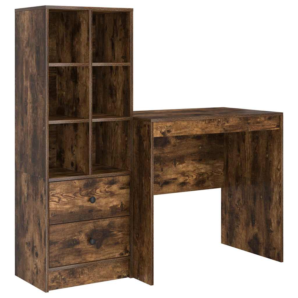 Scrivania con cassetto 2 pcs Rovere fumÃ©