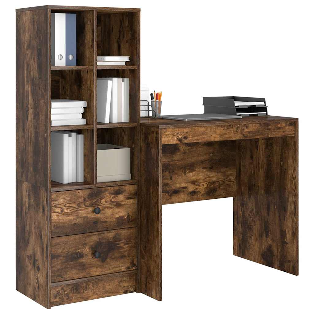 Scrivania con cassetto 2 pcs Rovere fumÃ©