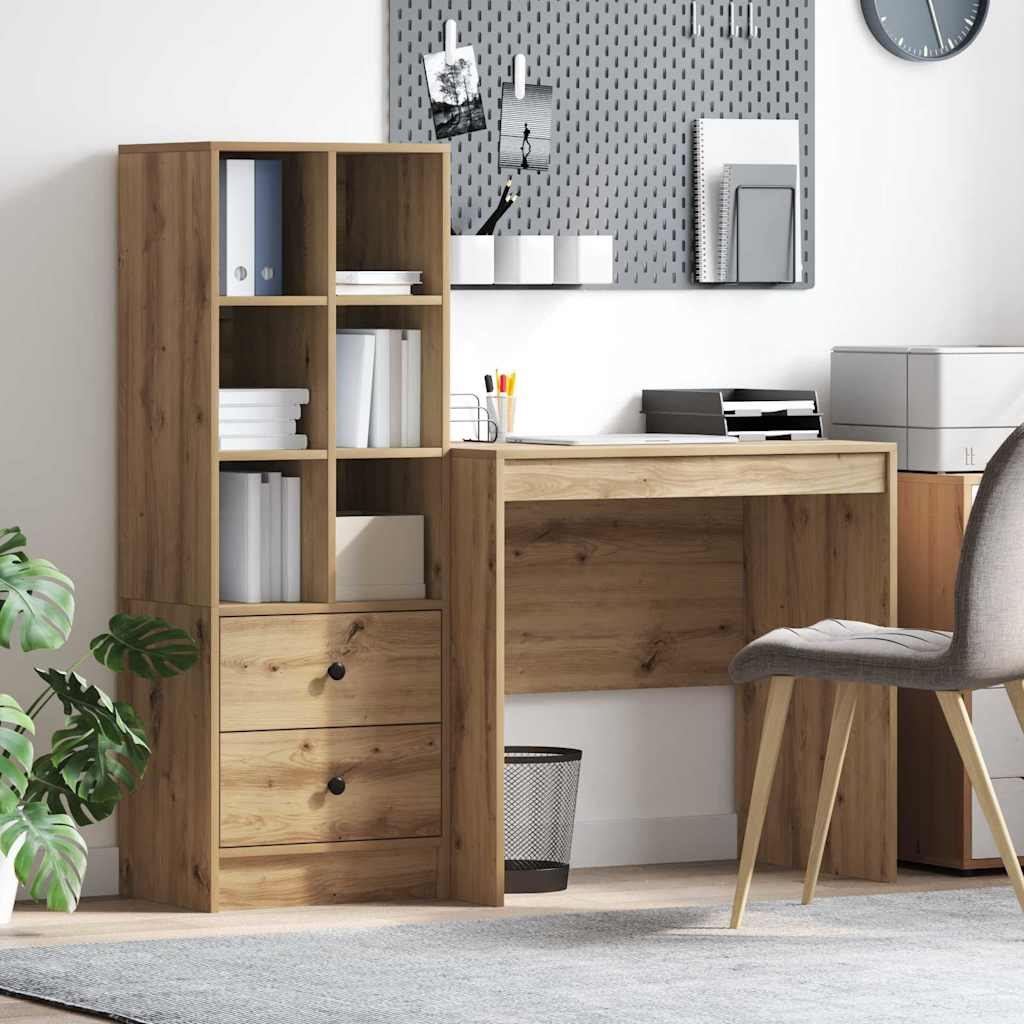 Scrivania con cassetto 2 pcs Rovere artigianale