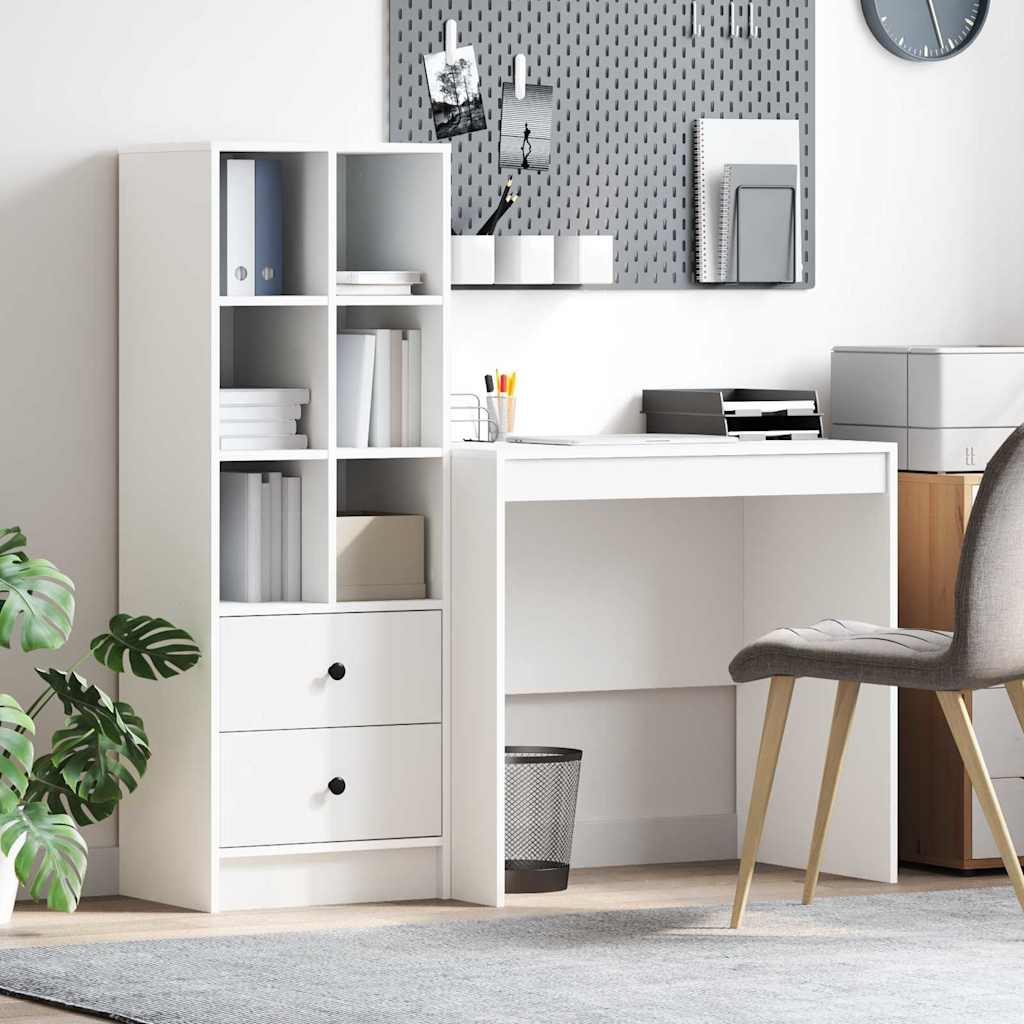 Scrivania con cassetto 2 pcs Bianco