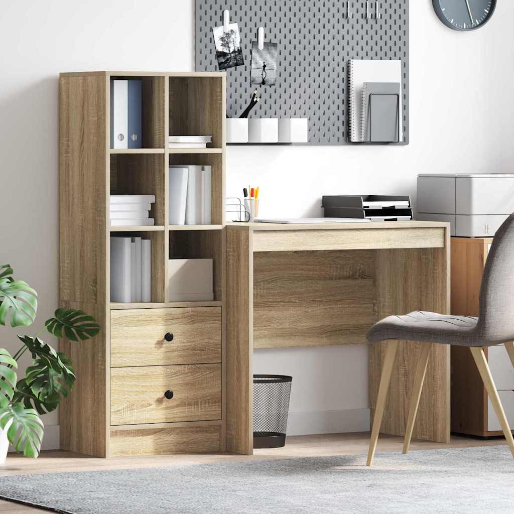 Scrivania con cassetto 2 pcs Rovere Sonoma