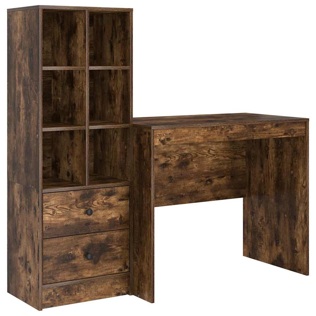 Scrivania con cassetto 2 pcs Rovere fumÃ©