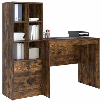 Scrivania con cassetto 2 pcs Rovere fumÃ©