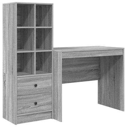 Scrivania con cassetto 2 pcs Grigio Sonoma