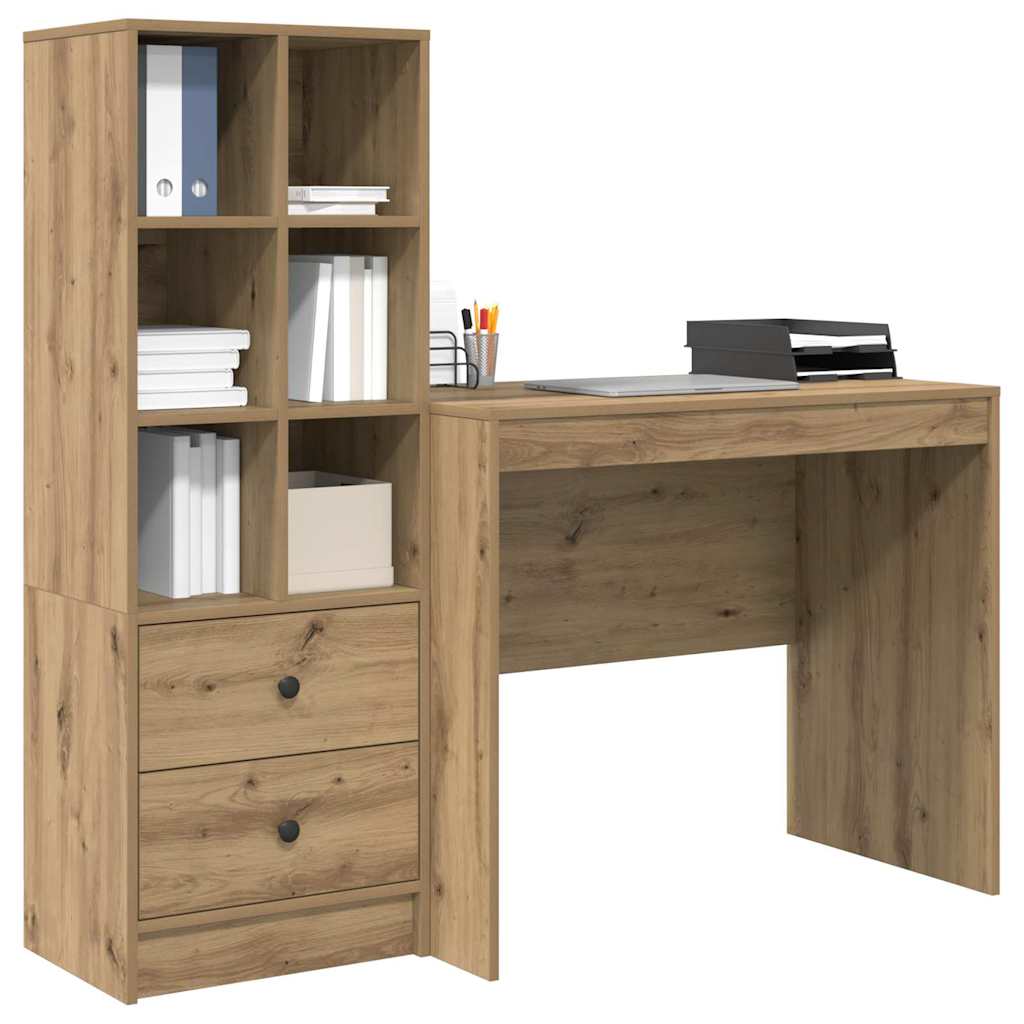 Scrivania con cassetto 2 pcs Rovere artigianale