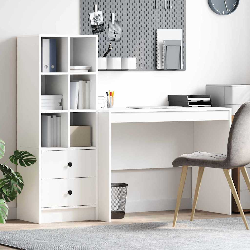 Scrivania con cassetto 2 pcs Bianco
