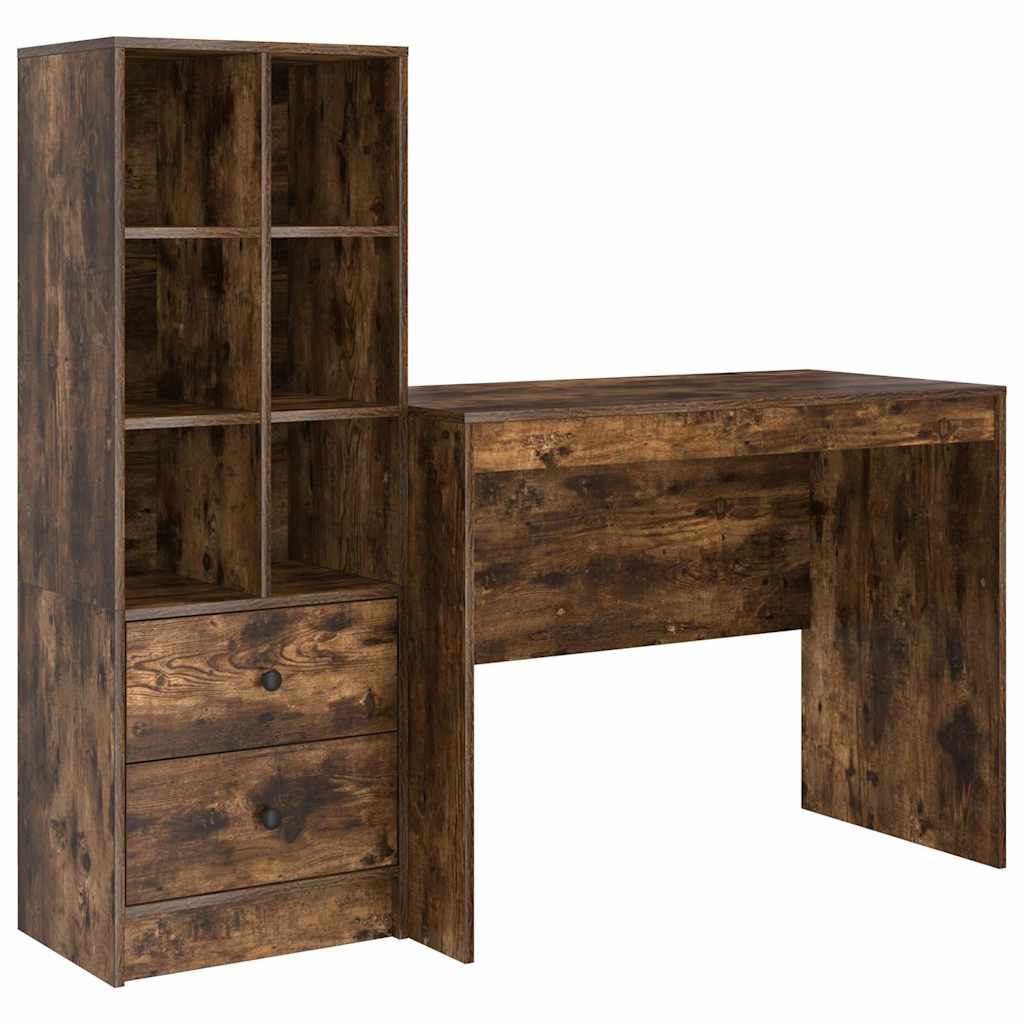Scrivania con cassetto 2 pcs Rovere fumÃ©