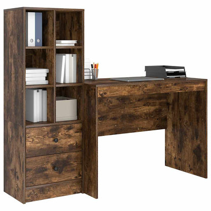 Scrivania con cassetto 2 pcs Rovere fumÃ©