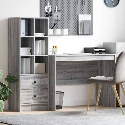 Scrivania con cassetto 2 pcs Grigio Sonoma