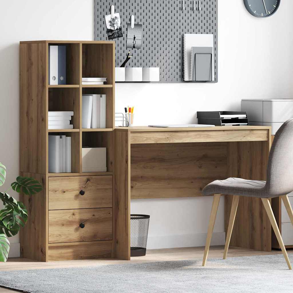 Scrivania con cassetto 2 pcs Rovere artigianale