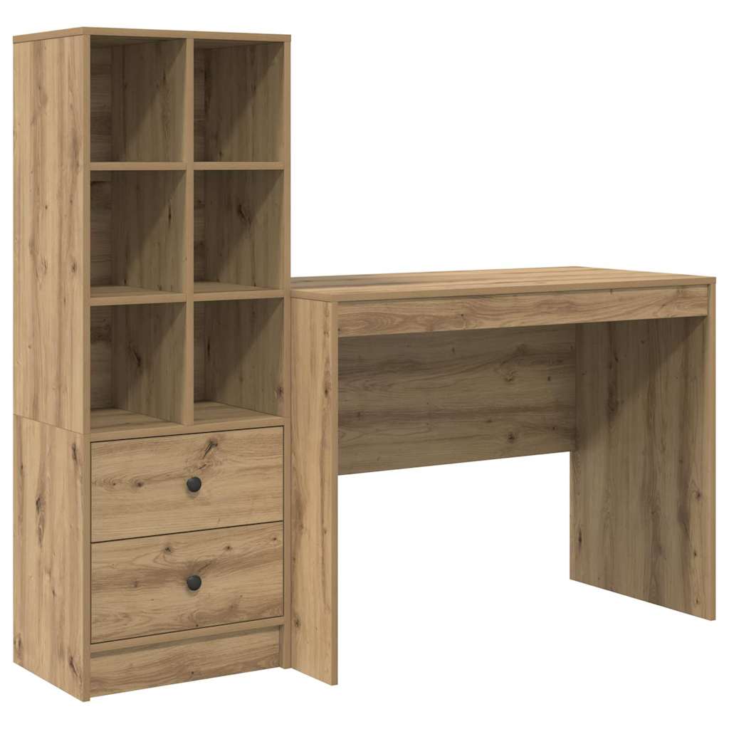 Scrivania con cassetto 2 pcs Rovere artigianale