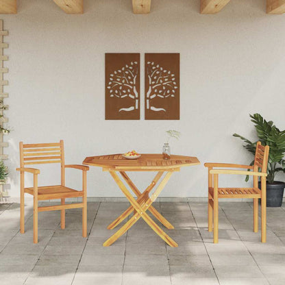 Sedia 2 pcs Marrone 56 x 55 x 90.5 cm Legno di teak solido