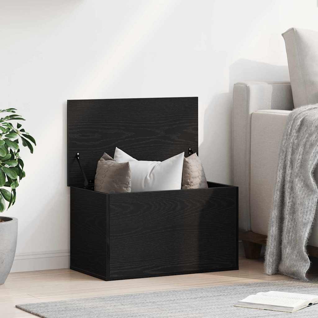 Scatola di Stoccaggio Rovere Nero 60 x 35 x 35 cm