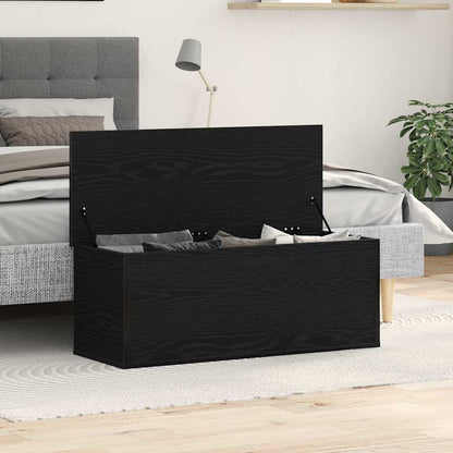 Scatola di Stoccaggio Rovere Nero 102 x 35 x 35 cm