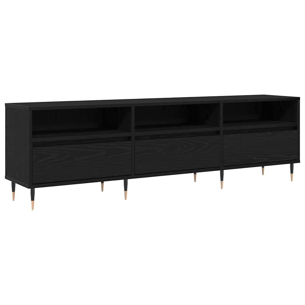 Mobile TV Rovere Nero 150 x 30 x 45 cm Legno multistrato