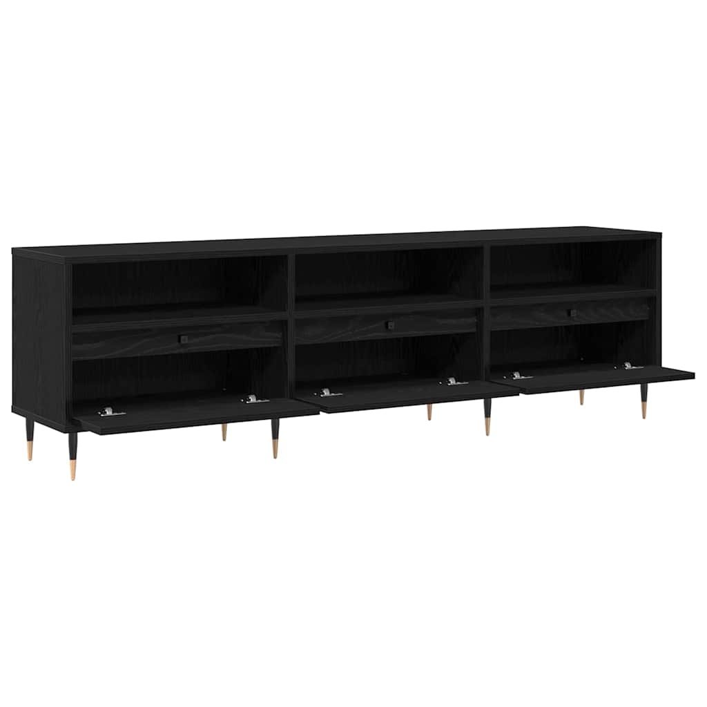 Mobile TV Rovere Nero 150 x 30 x 45 cm Legno multistrato