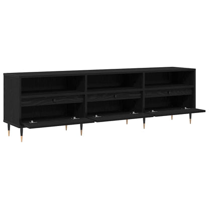 Mobile TV Rovere Nero 150 x 30 x 45 cm Legno multistrato